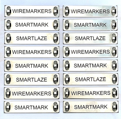 Stainless Steel tag 316 90mm x 19mm x .5mm ON CARD for CAB FLATBED LASER 80 tags