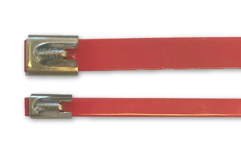 Cable Tie Stainless Steel Grade 316 Coated Red 4.6mm x 350mm