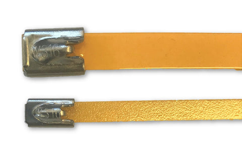 Cable Tie Stainless Steel Grade 316 Coated Yellow 7.9mm x 350mm