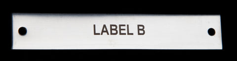 Stainless Steel label 100mm x 17mm x 1.5mm 2 holes TYPE B Bureau