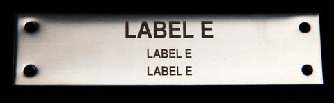 Stainless Steel label 100mm x 25mm x 1.5mm 4 holes TYPE E