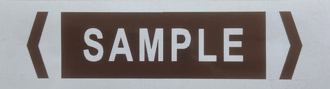 Pipe Marker Indoors White on Brown OILS FLAMMABLES x 39