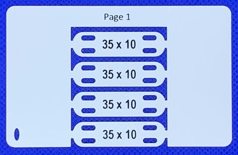 Cable Tag 35 x 10 PVC Slotted White, Printed
