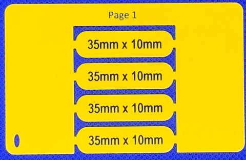 Cable Tag 35 x 10 PVC unslotted Yellow, Printed