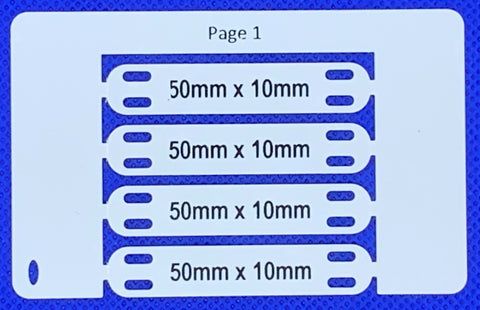 Cable Tag 50 x 10 PVC Slotted White, Printed