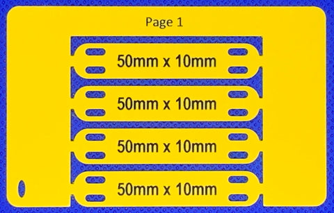 Cable Tag 50 x 10 PVC Slotted Yellow, Printed