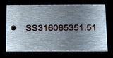 Stainless Steel label 65mm x 35mm x 1.5mm 1 holes Bureau