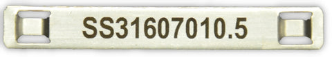 Stainless Steel cable tag printed 70 x 10 x .5mm thick 4.6mm slot