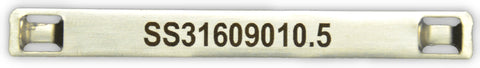 Stainless Steel cable tag printed 90 x 10 x .5mm thick 4.6mm slot