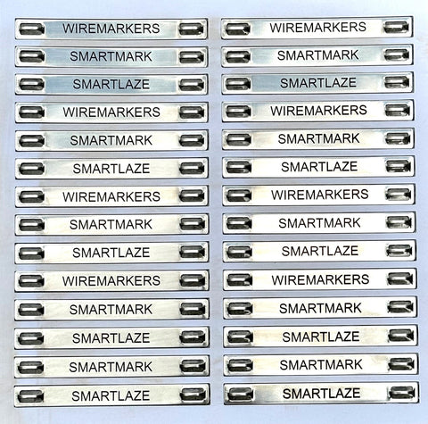 Stainless Steel tag 316 90mm x 10mm x .5mm ON CARD for CAB FLATBED LASER 1400 tags