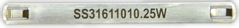 Stainless Steel cable tag printed 110 x 10 x .25mm thick 7.9mm slot