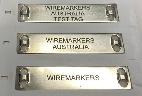 Stainless Steel tag 316 90mm x 19mm x .5mm 4.6mm slot ON ROLL for CAB LM+ LASER 1020 tags