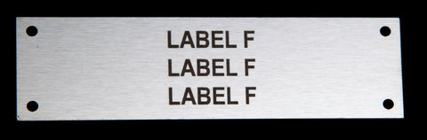 Stainless Steel label 125mm x 36mm x 1.5mm 4 holes TYPE F Bureau
