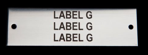 Stainless Steel label 100mm x 30mm x 1.5mm 2 holes TYPE G