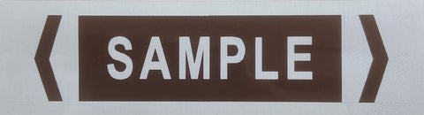 Pipe Marker Outdoors with UV White on Brown OILS FLAMMABLES x 39