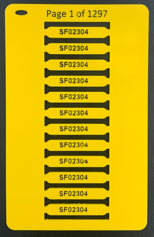 Smartmark Wire ferrule tags 23 x 4 Yellow printed
