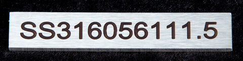 Stainless Steel label 56mm x 11mm x 1.5mm 2 holes