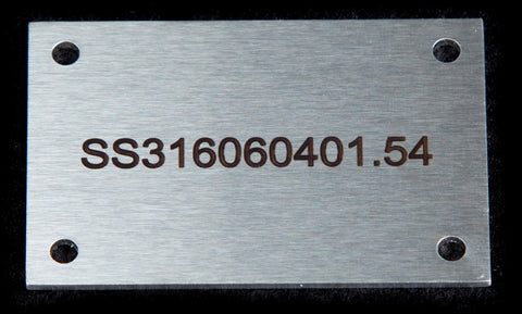 Stainless Steel label 60mm x 40mm x 1.5mm 4 holes UNPRINTED