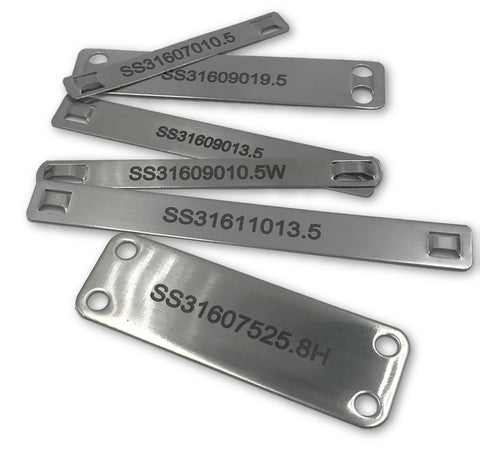 Bespoke Stainless Steel laser cut and engraved labels and Tags